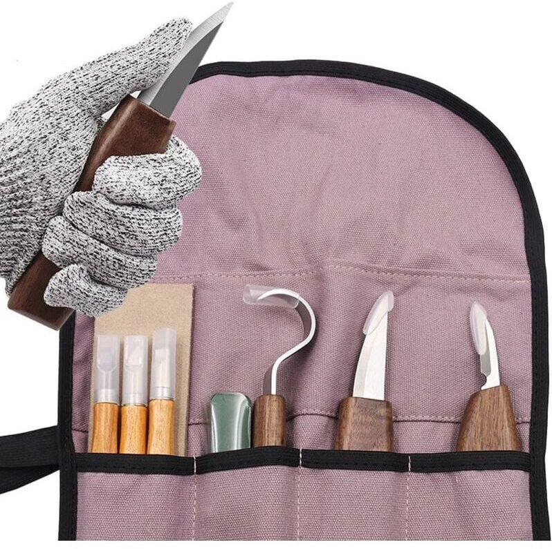 10-teiliges Holzschnitzwerkzeug-Set, 3 Meißel, 3 Messer, professionelle Werkzeuge für Anfänger und Hobbykünstler