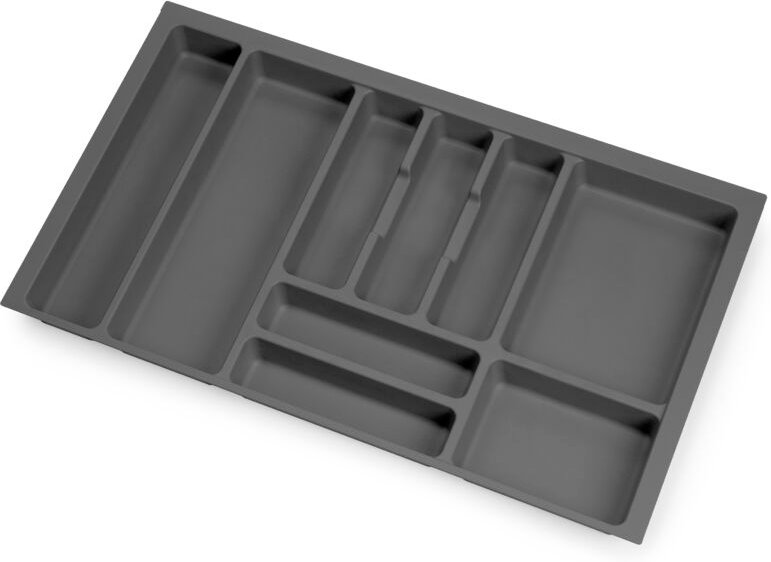 Besteckeinsatz Optima Vertex/Concept, Tiefe 500mm, Plattenstärkenstärke 16mm, Modul 800mm, Kunststoff, Anthrazitgrau - E...