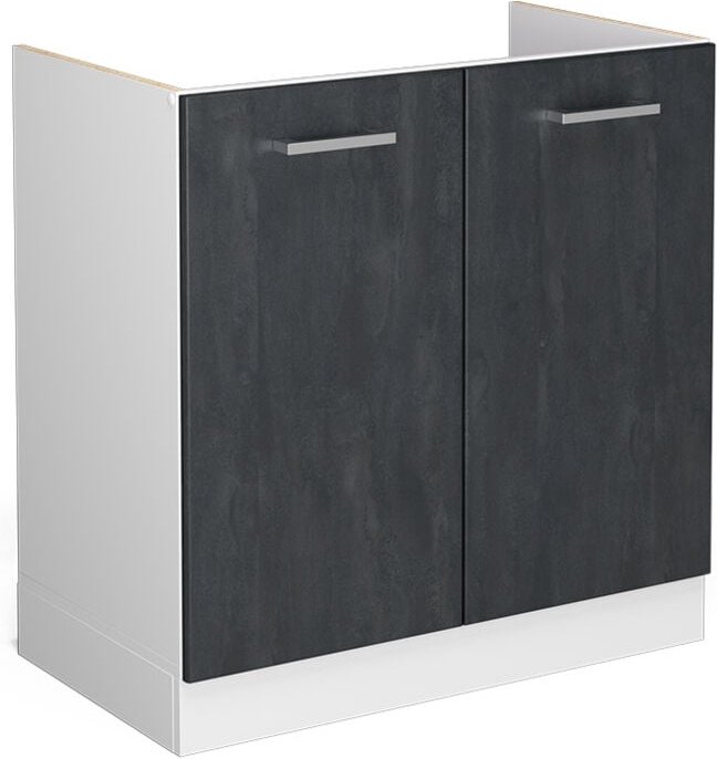 Küchenschrank R-Line, Schwarz Beton, 80 cm ohne Arbeitsplatte, Vicco