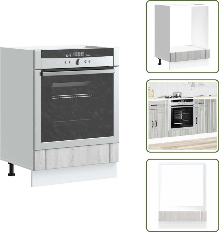 Herdumbauschrank Lucca Grau Sonoma Holzwerkstoff - Herdumbauschrank - Herdumbauschränke - Backofenschrank - Küchenofensc...