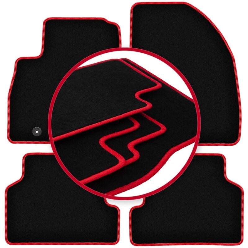 CARLUX-RED Autofußmatten für: Ford Focus MK2 Kombi, Limousine, Fließheck (2004-2011)