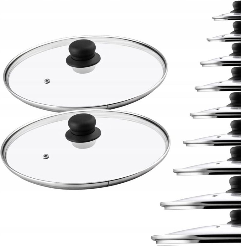 Glasdeckel Set, Topfdeckel aus Glas, 14-30cm, hitzebeständiger Deckel für Topf, Pfanne, Pfanne - Kadax