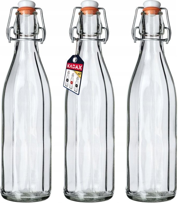 Universale Flasche mit Bügelverschluss, dichte Bügelflasche, vintage Glasf - Kadax