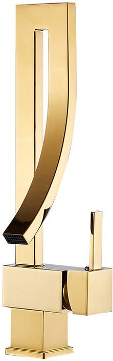 Waschtischarmatur Badarmatur, modernes, elegantes Design, goldener Messing-Waschtischmischer, 360 ° drehbar, heißes und ...