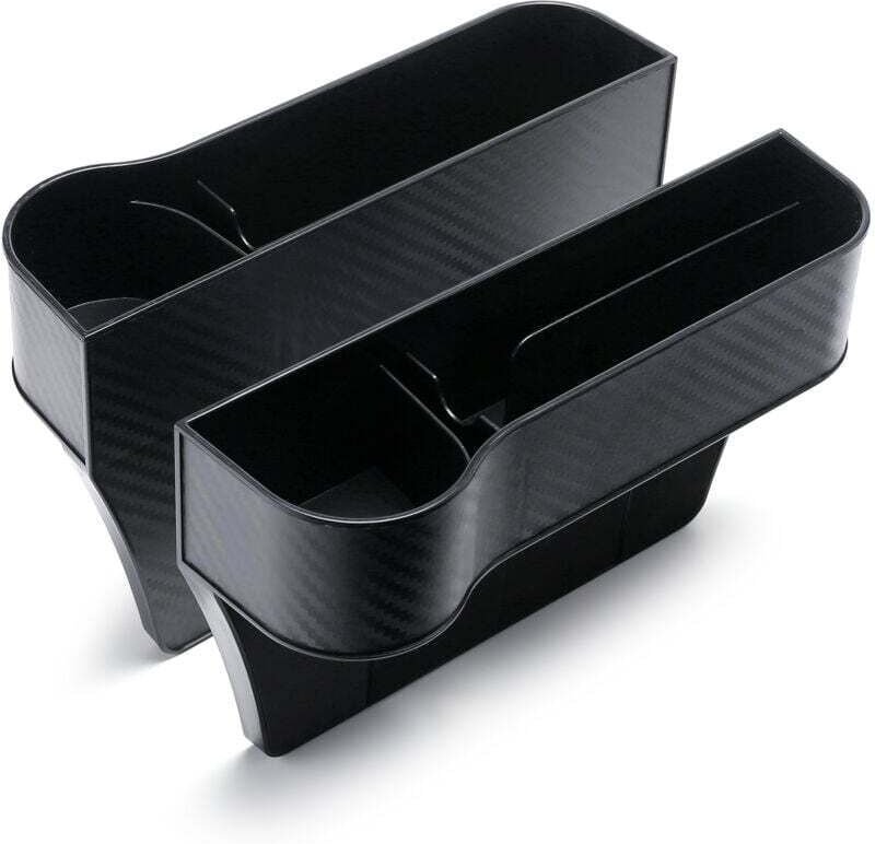 YMYNY 2-teiliges Sitzkissen aus Karbonfaser für den Vordersitz, Lückenfüller, mit USB-Ladeanschluss