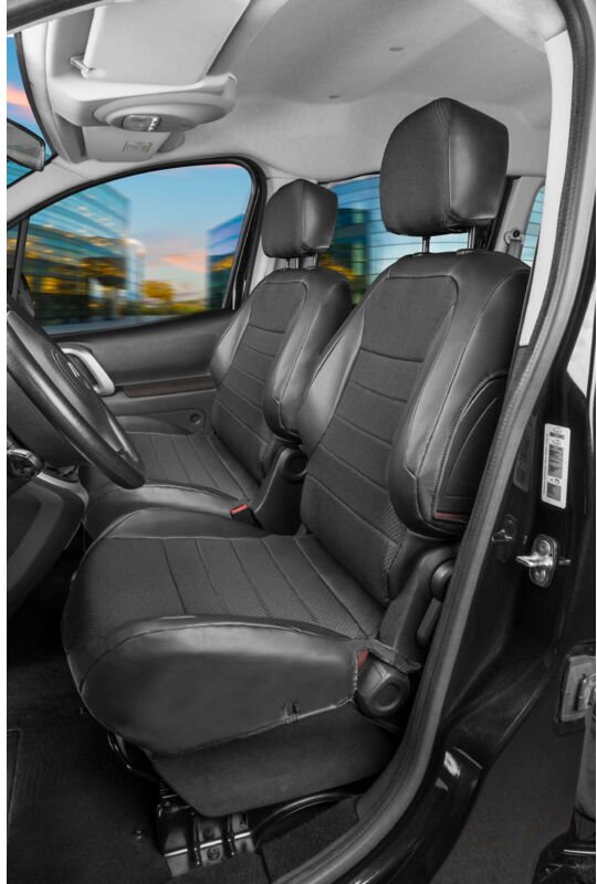 Passform Premium Sitzbezug für Citroen Jumpy iii 2016-Heute, 2 Einzelsitzbezüge vorne + 2 Armlehnenbezüge