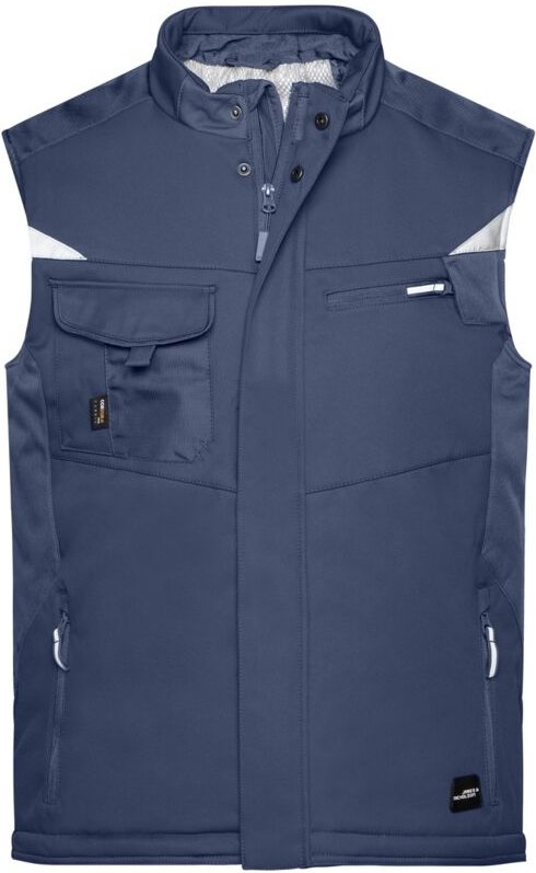 Thumbnail - James&nicholson - Professionelle Softshellweste mit Innenfutter JN825 Gr. 6XL navy/navy