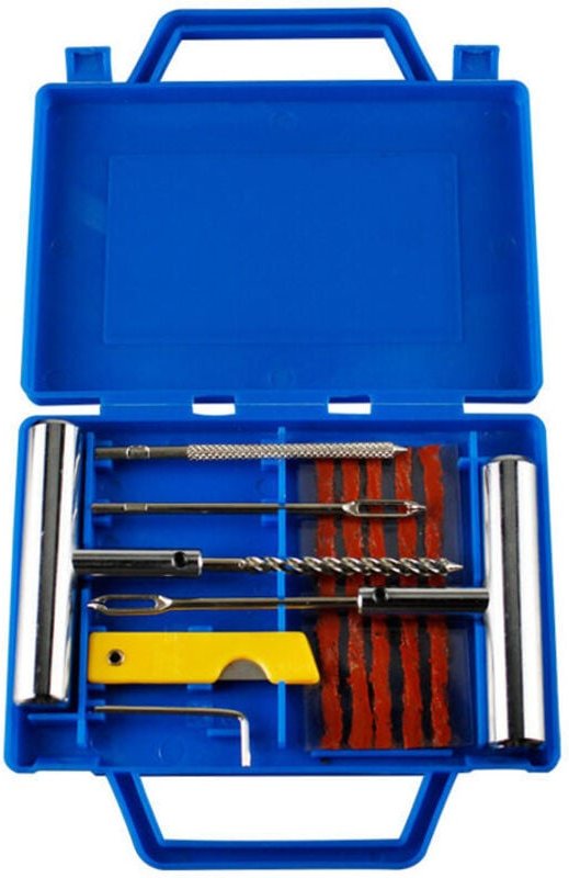 Reifenreparaturset, Reparaturset mit Einweghandschuhen, schlauchloses Reifenrad-Pannen-Schleifwerkzeug-Set für Motorrad,...