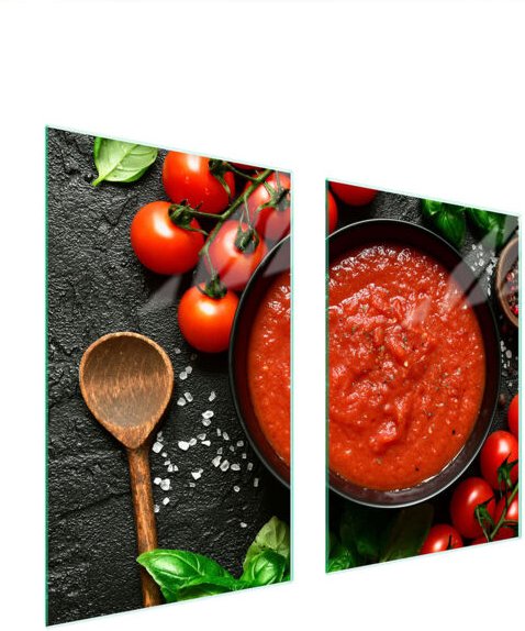 GLAS-SCHUTZPLATTE FÜR KÜCHE 65x52 LEBENSMITTEL