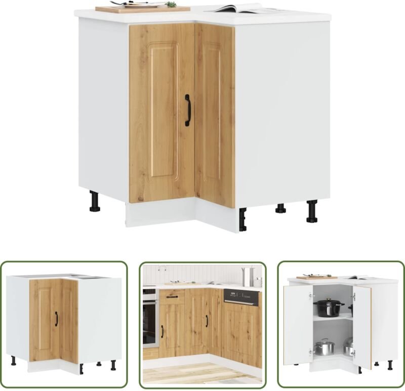 vidaXL Küchen-Eckunterschrank Kalmar Artisan-Eiche Holzwerkstoff