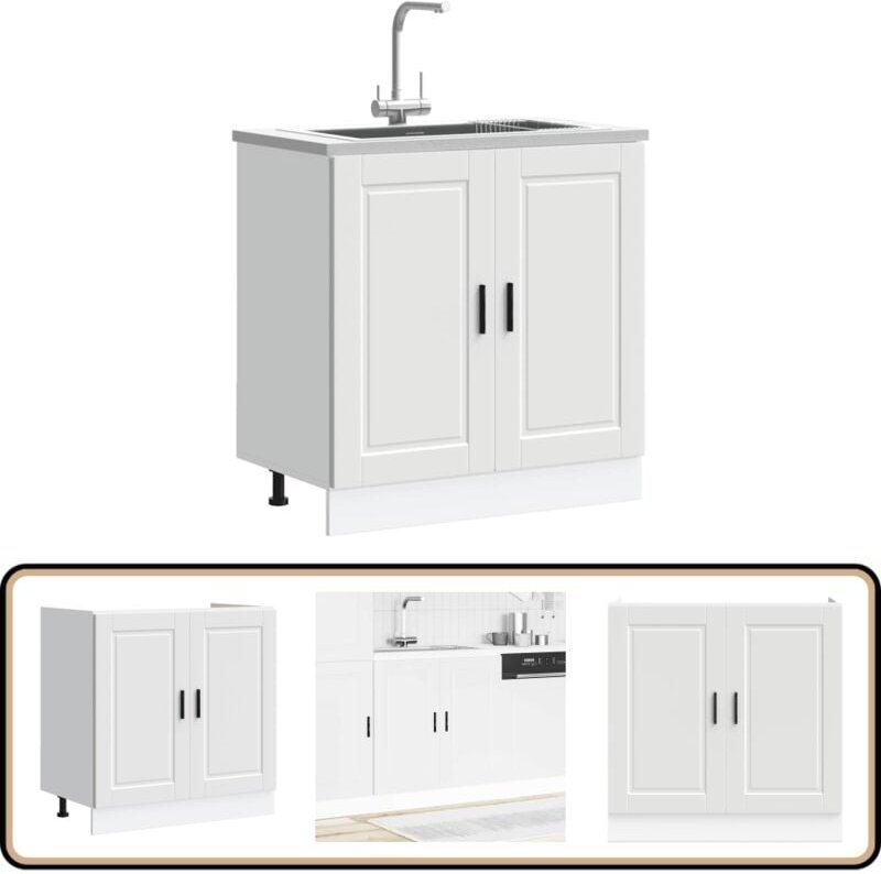 Spülenunterschrank Porto Weiß 80x46x81,5 cm Holzwerkstoff - Vidaxl