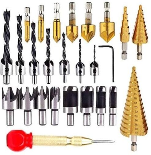 26-teiliges Senkbohrer-Set, 8-teilige Holzdübelfräser-Bohrer, 7-teilige Dreipunktbohrer, 6-teilige Senkbohrer, 3-teilige...