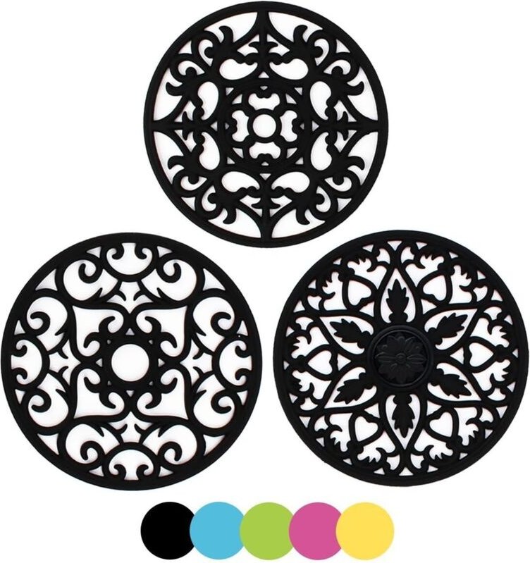 3er-Set Untersetzermatten aus Silikon, vielseitig einsetzbar, geschnitzt, interessant – langlebige, rutschfeste, isolier...