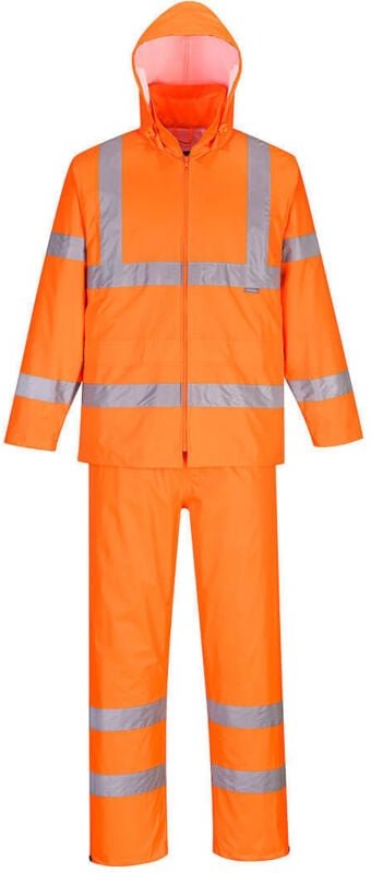 Hochsichtbares orangefarbenes aufrollbares Regen-Set XL