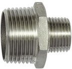 Doppelgewindenippel, red., Achtkant, r 1 1/2, r 3/4, es 1.4408 - Riegler