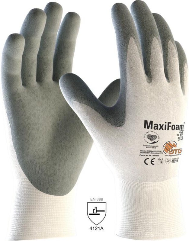ATG MaxiFoam 34-600 Arbeitshandschuhe - 9 (L) - Grau