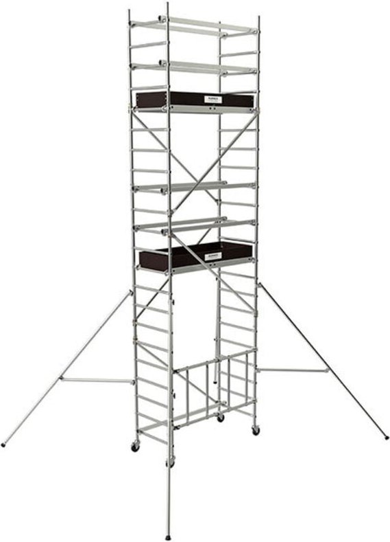 Aluminium-Rollgerüst – 2 Plattformen – Max. Arbeitshöhe 6.60m – ebene und geneigte Böden - 22408551