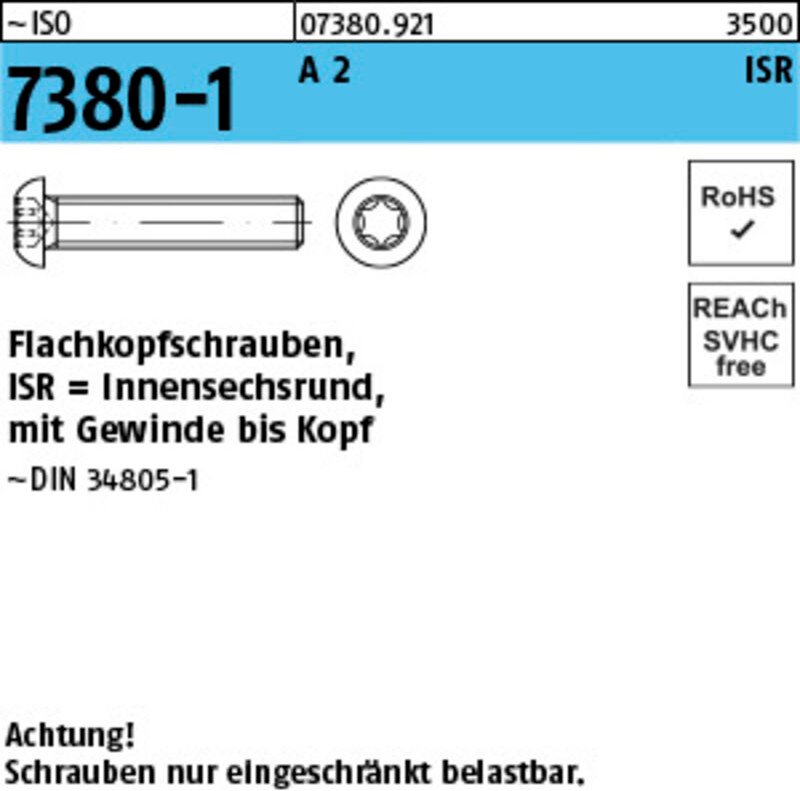 No Brand - Flachkopfschraube iso 7380-1 m.Innensechsrund vg m 10 x 30 -T50 a 2