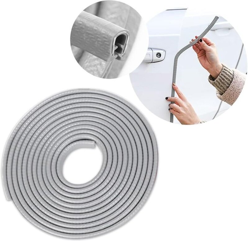 (Grau, 5 Meter) Gummidichtungen für Kraftfahrzeuge, Türkantenschutz aus Aluminium, allgemeines Außenzubehör für Kraftfah...