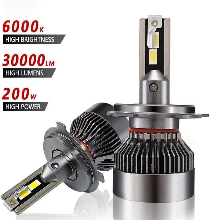 H4 LED-Lampen 30000LM 200W für 24V Autos, 6001K Weiß