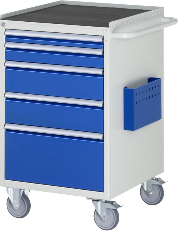 Montagewagen Metall 5x Schublade 1x60 1x90 2x150 1x270mm BxTxH 580x650x975mm - RAU
