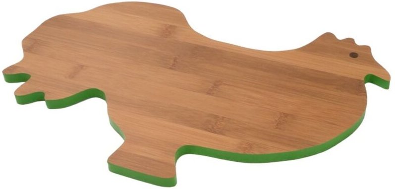 Bambus Schneidebrett Tierdesign Brotzeitbrett Küchenbrett Holzbrett Stullenbrett - Huhn grün