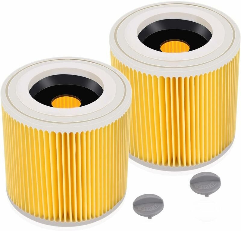 Crediri 2er-Pack Kartuschenfilter für Kärcher WD3 Premium, WD2, WD3, WD3P, MV2, MV3 – WD3-Filter – Ersatzfilter für Kärc...