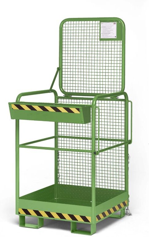 R+R Industrietechnik Arbeitskorb Typ RAK-ONE 800x800x1900mm RAL6011 Resedagrün