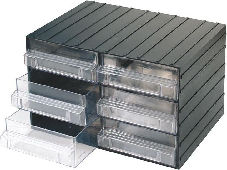 Kommode mit 6 transparenten ausziehbaren Schubladen fur Kleinteile Fervi c080/6