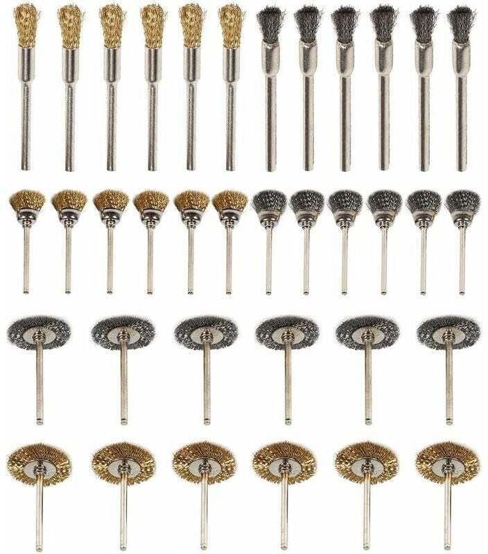 Thumbnail - Drahtbürsten, 36-teiliges Messingbürsten-Polier-Metalldraht-Set für Bohrwerkzeuge, Edelstahldraht, Metallbohren, Rotatio...