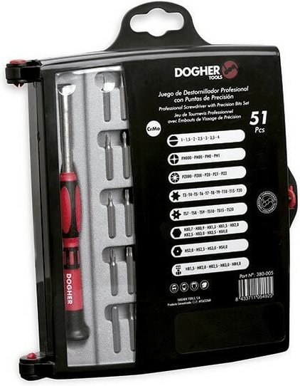 Präzisions-Bit-Set mit Schraubendreher, 51-teilig Dogher 380-005