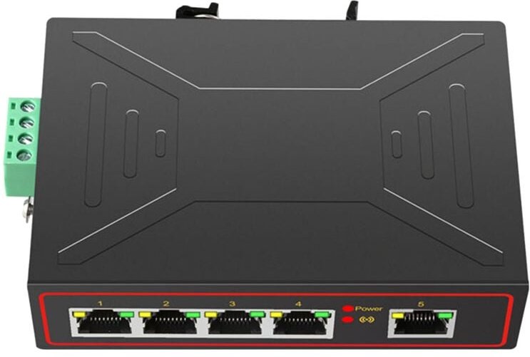 Thumbnail - 5 Ports 100M Industrieller Netzwerk-Switch RJ45-Hub Internet-Splitter RJ45-Switch Plug-And-Play-Erweiterungsschalter mit...