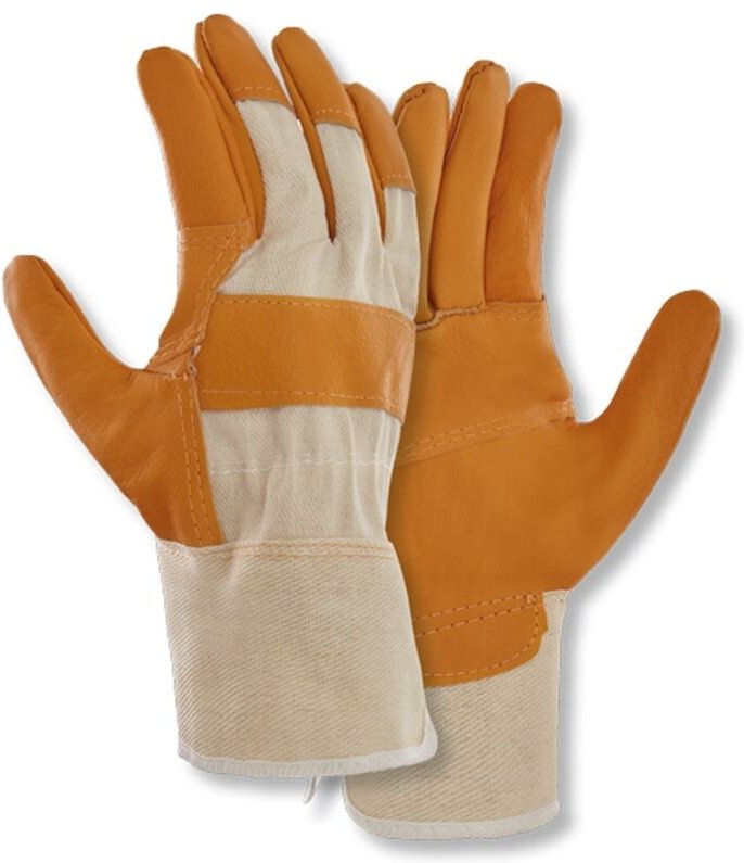 Thumbnail - teXXor® Möbelleder-Handschuhe HELLES LEDER, Drell Weiß