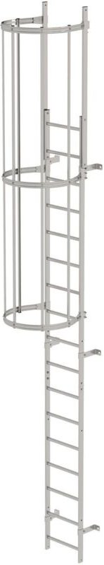 Günzburger Steigtechnik einzügige Steigleiter mit Rückenschutz (Bau) Edelstahl 5,96 m - 530100