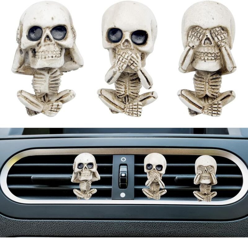 Ersandy - 3 Stück Auto-Parfüm-Diffusor, Armaturenbrett-Innenräume, Skelett-Auto-Luftauslass-Entlüftungsclip, Auto-dekora...