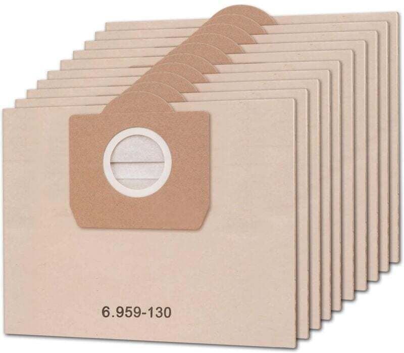 Ulisem 10er-Pack Staubsaugerbeutel für Kärcher 6.959-130.0 WD3 WD3P MV3 A2204 A2254 A2604 Nass- und Trockensauger, Ersat...