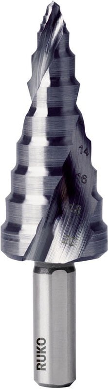 101651P Stufenbohrer 1 Stück 6 - 20 mm hss Gesamtlänge 70 mm 1 St. - Ruko