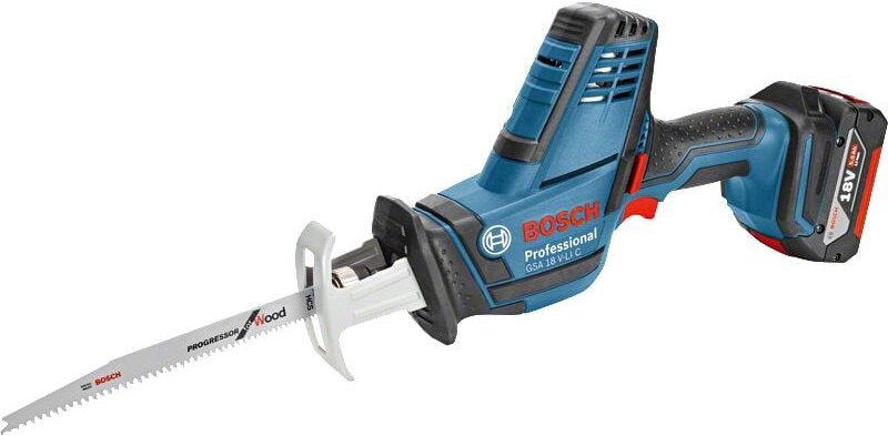 Bosch Akku-Säbelsäge gsa 18 v-li c, incl. 2x Akku gba 5 Ah, Schnellladegerät, 3x Säbelsägeblatt, l-boxx - Bosch Professi...