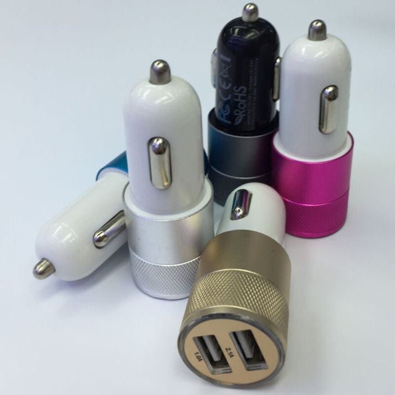 Trade Shop - KFZ-Ladegerät, Zigarettenanzünder, mit 2 Dual-USB-Anschlüssen, 3,1 Ampere, für Smartphones -