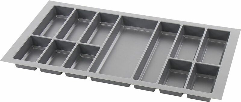 Agoform - Besteckeinsatz Classico kürzbar 490x840x50,5mm, Kunststoff schiefergrau