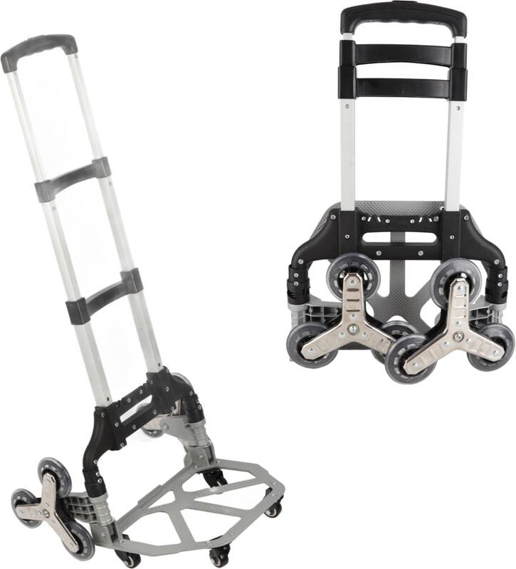 Thumbnail - Ej.Life faltbare Sackkarre aus Aluminium mit rutschfesten Polstern – Räder mit weicher Rollfläche – mit 2 Expansionsseil...