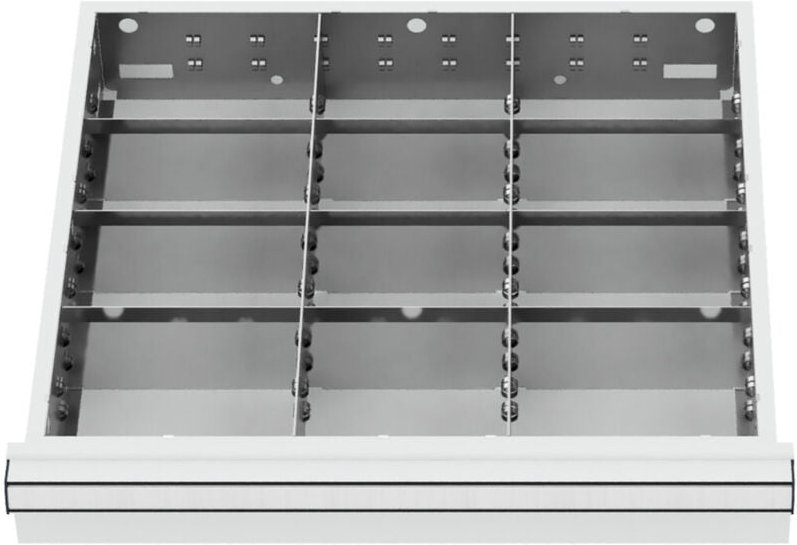 Schubladeneinteilung Metalleinteilung blh 150/175 mm Innenmaß 500x450 mm 12 Fächer 6 x tw 175 - Stier