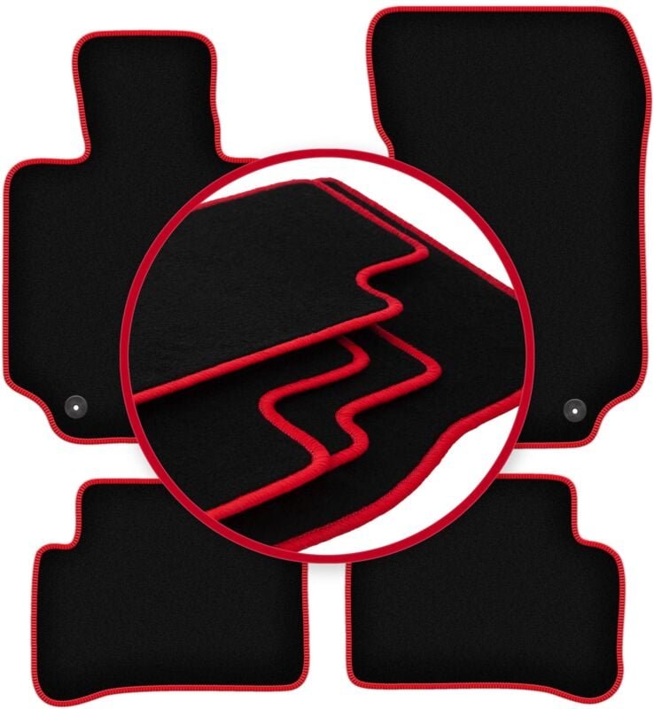 CARLUX-RED Autofußmatten für: Mercedes E W212 Limousine, Kombi, Coupé (2009-2016)