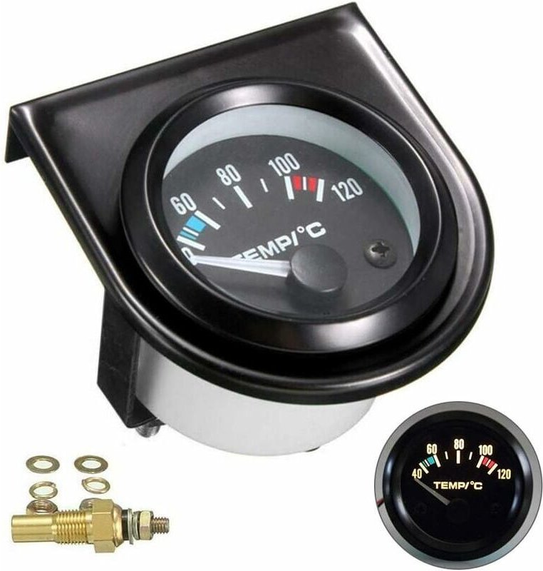 Thumbnail - Wassertemperaturanzeige-Set fürs Auto, schwarze led, universelle Wassertemperaturanzeige fürs Auto, 101,6–120 °-Zifferbl...