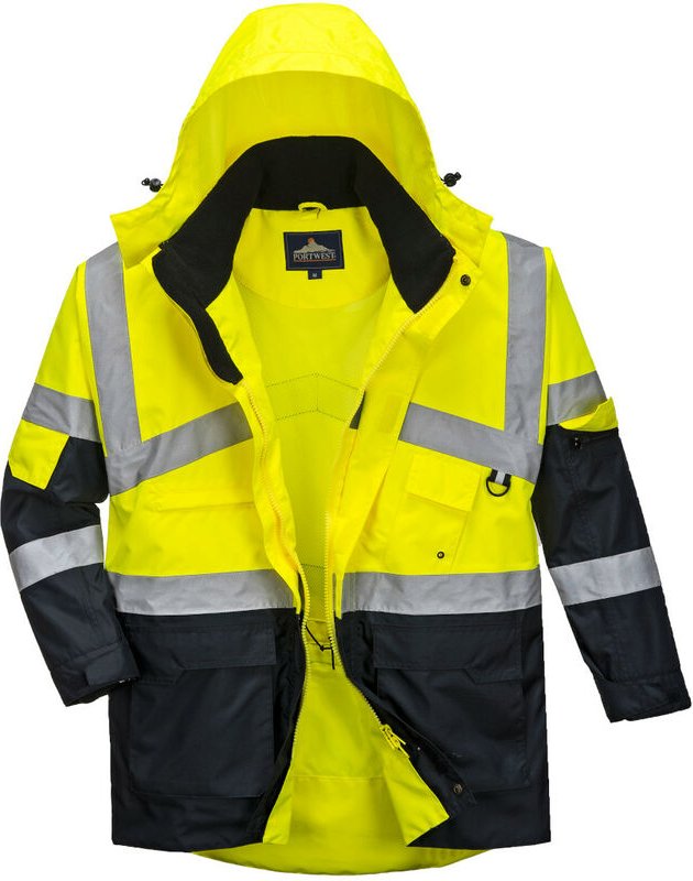 Portwest atmungsaktive Warnschutzjacke, wasserabweisend, 40+ UPF Gelb XXXXL