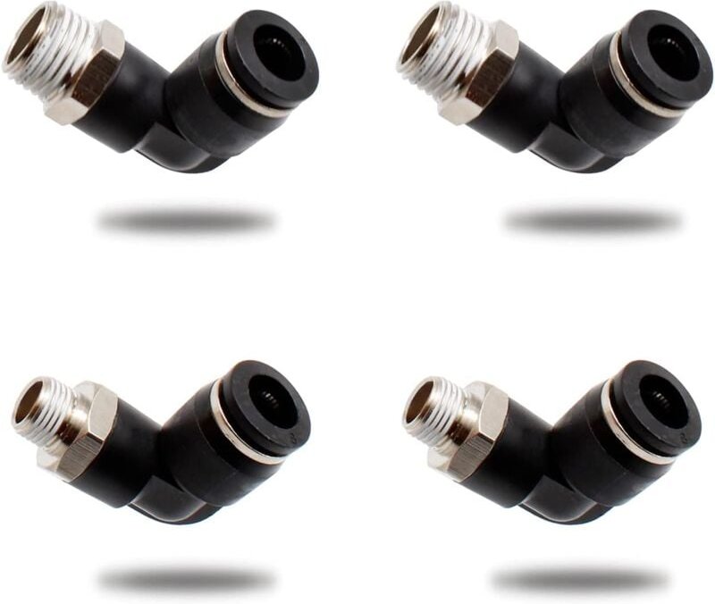 Aougo - 4-teilige pneumatische Anschlüsse, zwei verschiedene Modelle (8 mm × 1/4 Zoll und 8 mm × 1/8 Zoll) Schnellanschl...