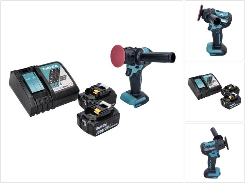 Dpv 300 rt Akku Schleifer Polierer 18 v 50 / 80 mm Brushless + 2x Akku 5,0 Ah + Ladegerät - Makita