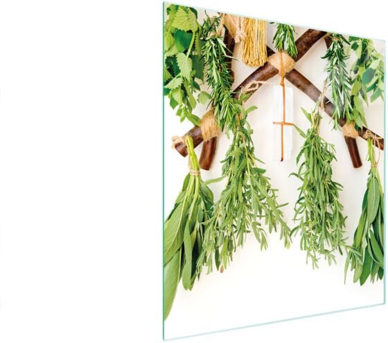 Glasschneidebrett 45x52 Kräuter