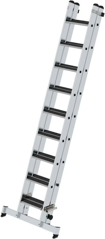 MUNK Stufen-Schiebeleiter mit nivello-Traverse 2-teilig clip-step R13 2x9 Stufen