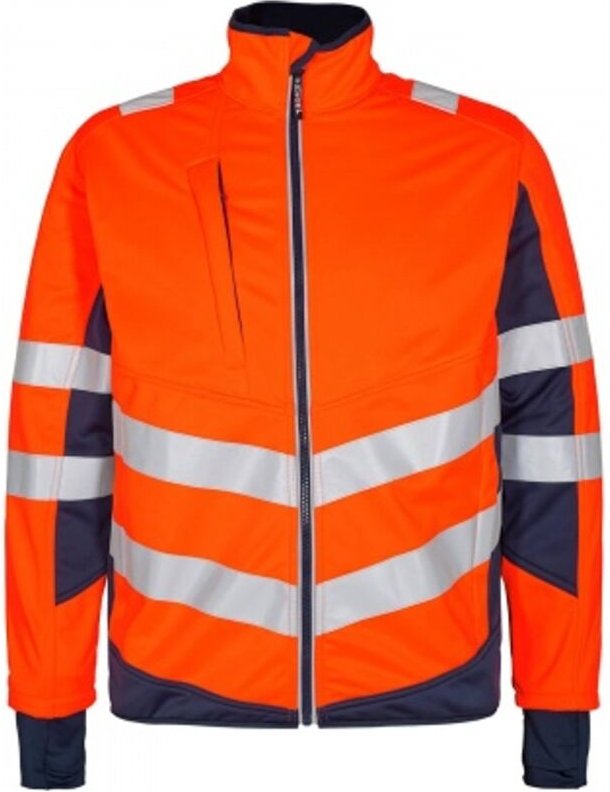 ENGEL Warnschutz Softshell Jacke Safety 1158-237-10165 Gr. M orange/blue ink